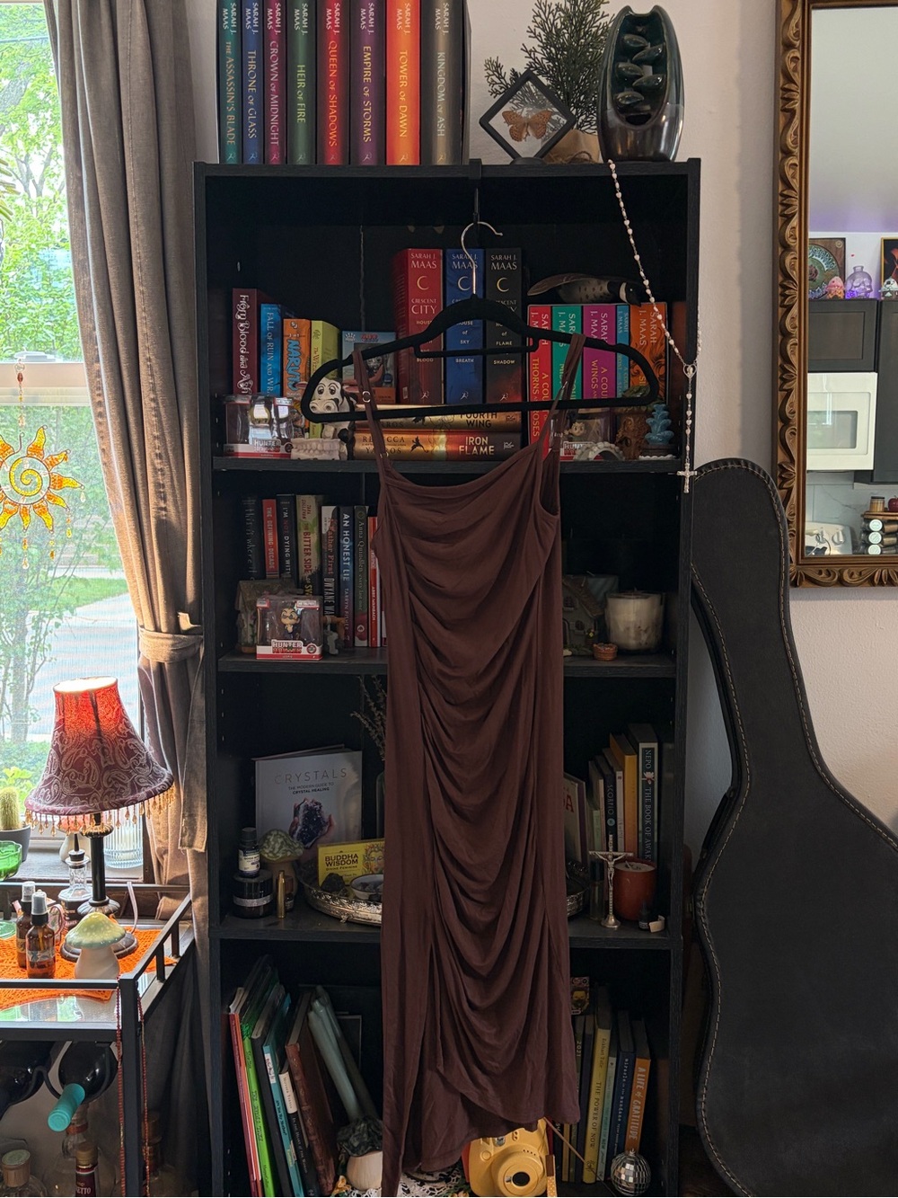 Cider Brown Draped Slip Dress